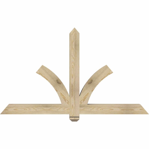 Ekena Millwork Redmond Rough Sawn Timber Gable Bracket, Douglas Fir, 60"W x 35"H x 4"D x 4"F, 14/12 Pitch GBW060X35X0404RED00RDF - main